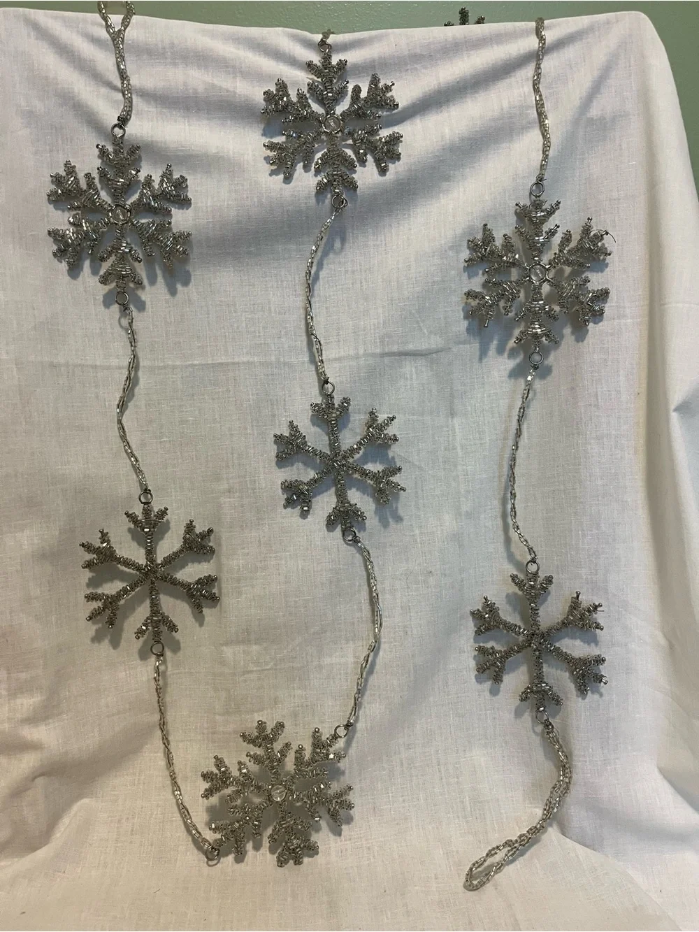 Ashland Silver Glitter Snowflake Garland